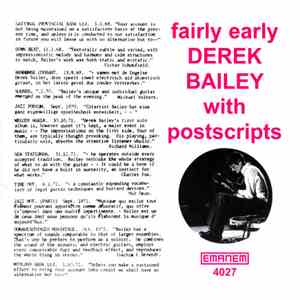 Derek Bailey - Fairly Early With Postscripts download free